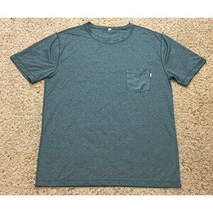 Vuori Men's Green Tradewind Pocket Tee Performance Shirt Size Large See Measure
